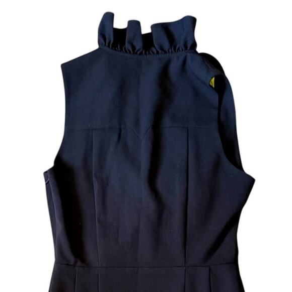 Andrew Marc Black Midi Dress Sleeveless Ruffle Tank Dress Size 2 Career Work - Picture 4 of 11